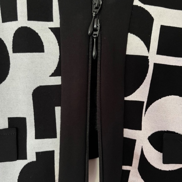 NWOT Joseph Ribkoff Jacket Black & Greyish White 2-Zip Size 10 - Picture 5 of 5